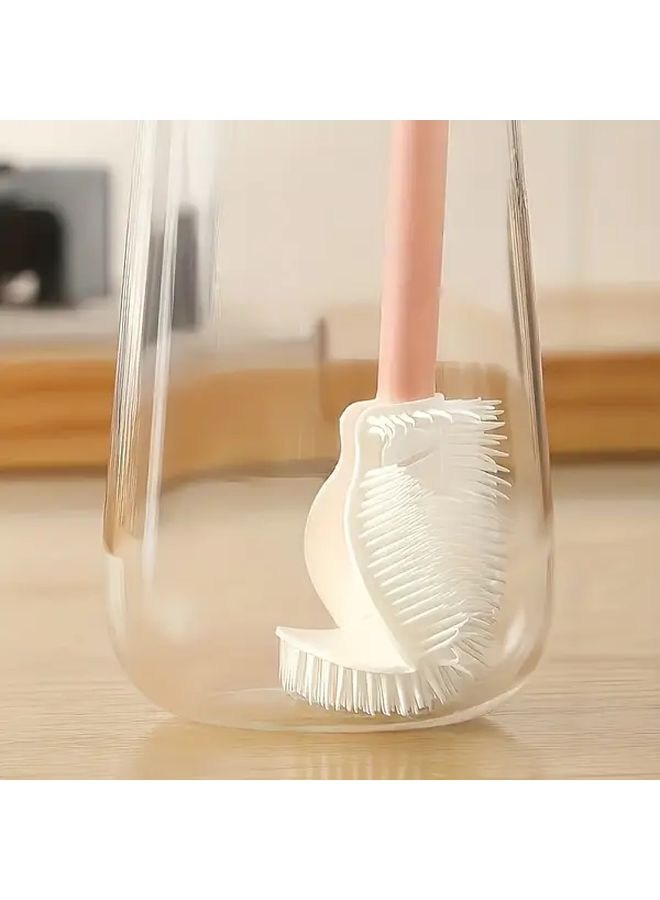 1pc White Portable Bottle Brush For Kitchen Dish Cleaning Reusable - Image 1