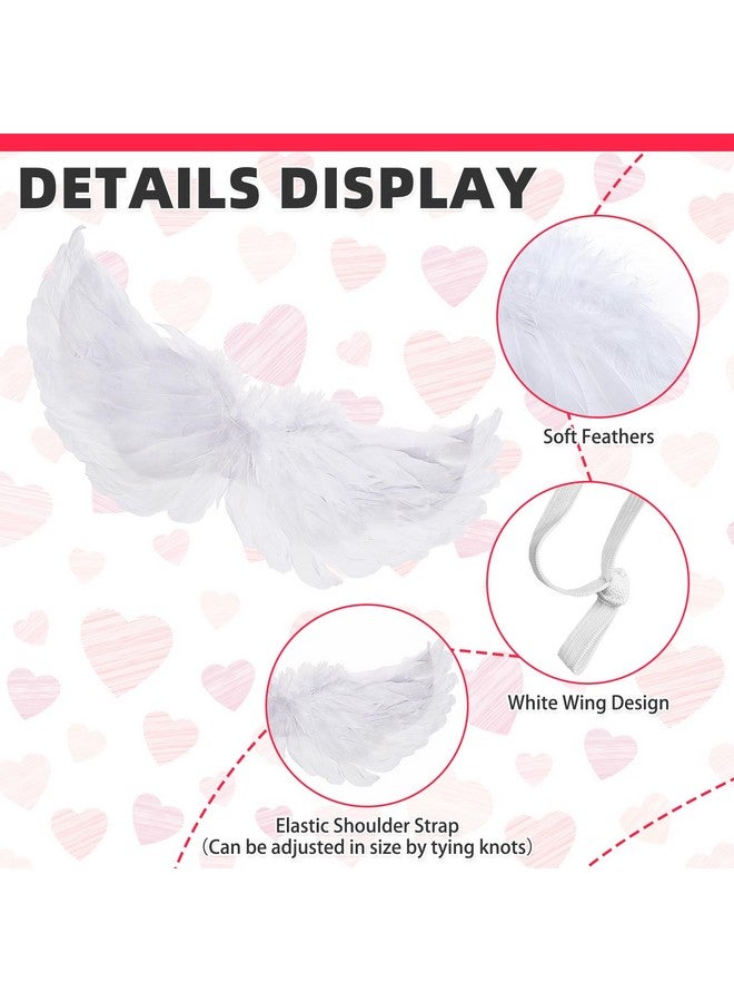 كولتيل زي عيد الحب من KOOLTAIL، زي عصابة رأس على شكل قلب بأجنحة من الريش للكلاب الصغيرة والمتوسطة والكبيرة والقطط والجراء، زي لطيف ومضحك باللونين الأبيض والأحمر لحفلات العطلات - Image 4