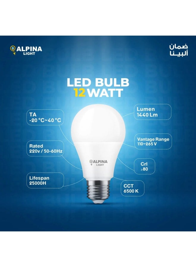 led lamp light 12 watt in door color white .body color white