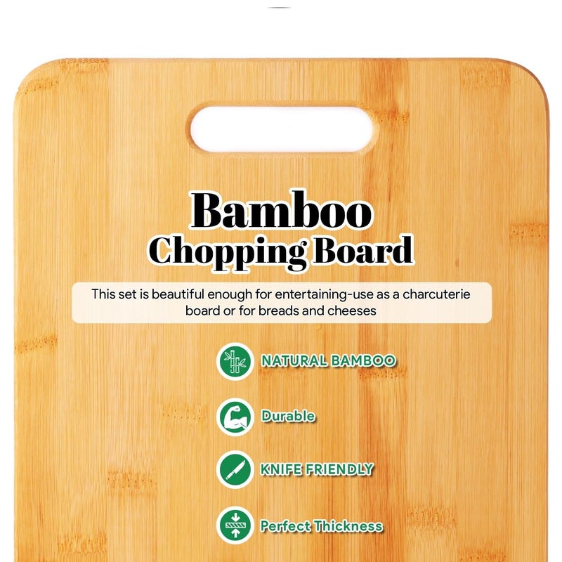 LIMPUS Wood Cutting Boards for Kitchen AntiMicrobial Chopping Board EcoFriendly Wooden Cutting Board Wooden Trays for Meat Fruit and Cheese Bamboo Chopping Board 20x30 cm - Image 5