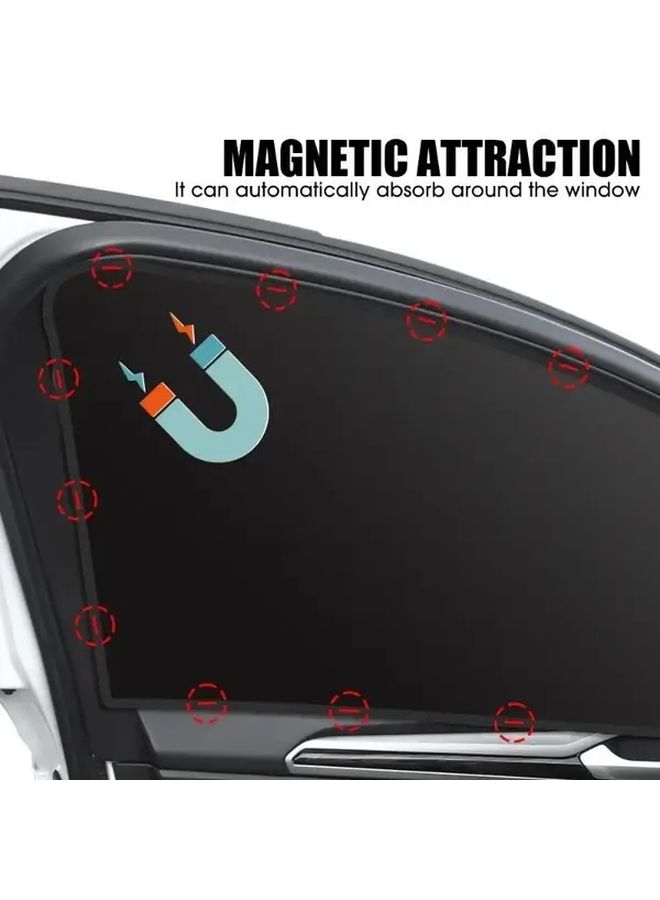 Magnetic Car Sunshade Curtains Front Row 2pcs Summer Sun Protection Insulation Cooling UV Block Privacy Screen For Most Vehicles - Image 1