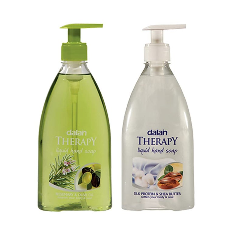 Dalan Therapy Liquid Soap COMBO Rosemary Olive Oil 400 ml plus Shea Butter Silk Protein 400 ml - Image 1
