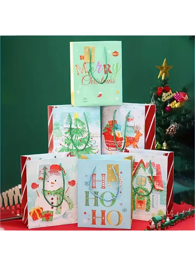 Christmas Gift Bag Holiday Season Snowman Style Small Size Trendy Handbag - Image 5