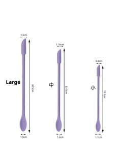 Mini Silicone Double-headed Sharp Scraper Spoon Cosmetic Skin Care Products Extraction Tool Set Including Avocado Jam Scraper-Specifications:Light Purple Three-piece Set