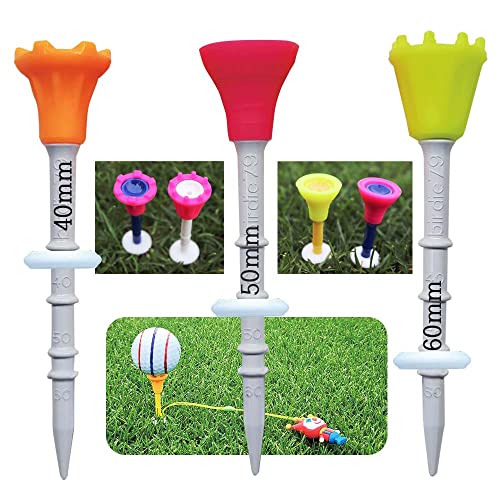 BIRDIE79 Upgraded Premium Big Head(Silicone) Golf Tees 3-1/4 – Height Adjustable – Easy Tee Up -Tee Off with Greater Consistency – Excellent Durability – Golf Tee Hanger – 1Pack (12) - Image 1