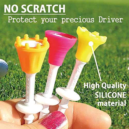 BIRDIE79 Upgraded Premium Big Head(Silicone) Golf Tees 3-1/4 – Height Adjustable – Easy Tee Up -Tee Off with Greater Consistency – Excellent Durability – Golf Tee Hanger – 1Pack (12) - Image 3