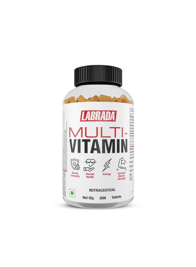 Labrada MultiVitamin Tablet(10 Vitamins, 7 Minerals, Gingko Bilboa Extract, Panax Ginseng, Lycopene, 3 Enzymes, Once Daily), 60 Count - Image 1