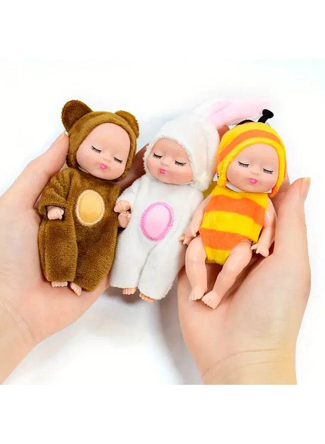 Mini Sleeping Rabbit Doll Toy Realistic Figurine For Doll House Holiday Gift - Image 4