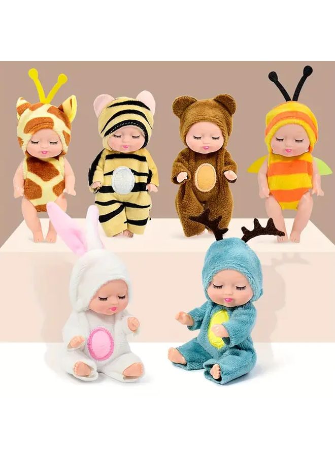 Mini Sleeping Rabbit Doll Toy Realistic Figurine For Doll House Holiday Gift - Image 2