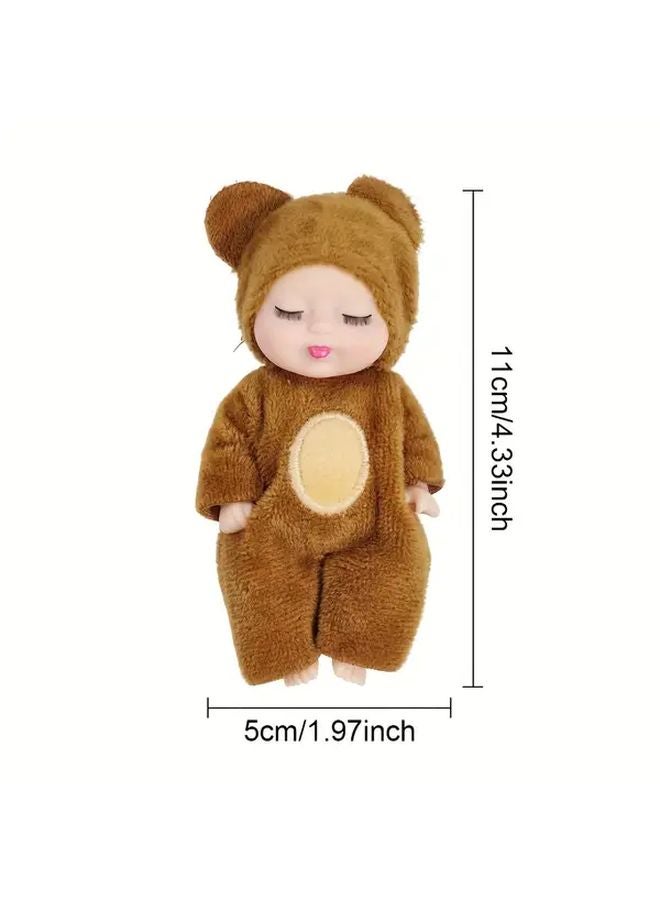 Mini Sleeping Rabbit Doll Toy Realistic Figurine For Doll House Holiday Gift - Image 3