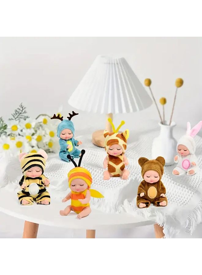 Mini Sleeping Rabbit Doll Toy Realistic Figurine For Doll House Holiday Gift - Image 5