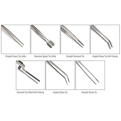 Steelman 7-Piece Tweezer Variety Tool Set for Electronic Repairs, Jewelry Making, and Model Building, Stainless Steel, Includes Sharp, Angled, Blunt, and Offset Tips, Storage Case Included - Image 3