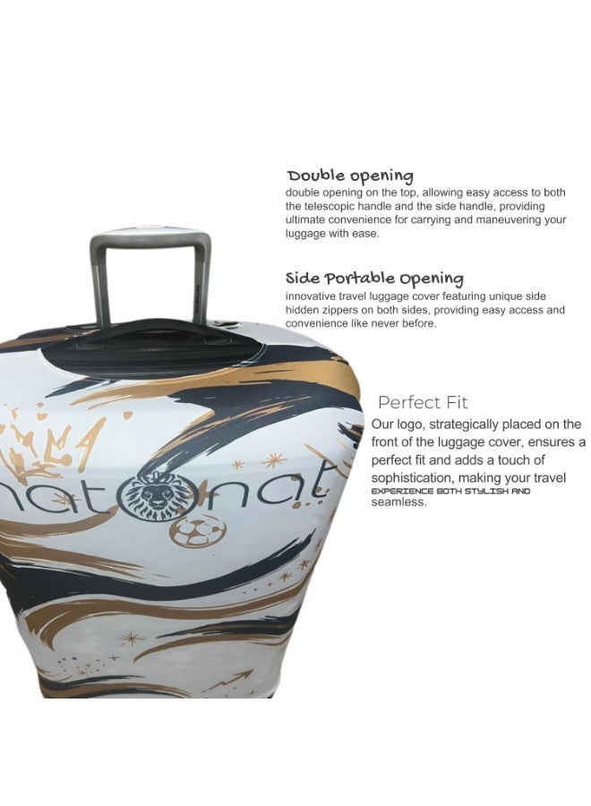 natOnat Travel Luggage Cover Protector - Suitcase Cover - Stretchy, Washable Spandex & Polyester - Protects Against Dirt & Scratches - Madrid Design - Fits 58-63 CM Height ( Medium ) - Image 3