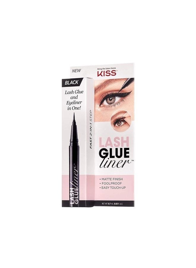 Black Lash GLUEliner, 2-in-1 Felt-Tip Eyelash Adhesive and Eyeliner, Matte Finish, Foolproof Application, Easy Touch-Up, 0.02 Oz.