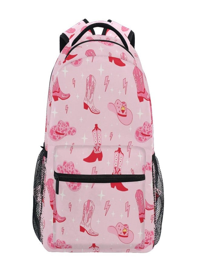 Krafig Retro Cowgirl Boots Boys Girls Kids School Backpacks Bookbag, Elementary School Bag Travel Backpack Daypack - Image 1