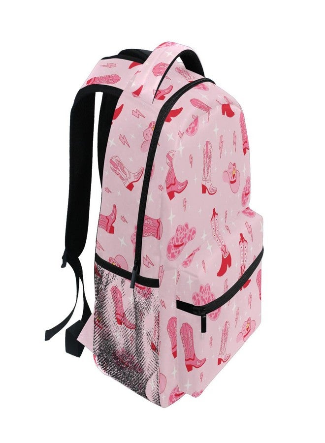 Krafig Retro Cowgirl Boots Boys Girls Kids School Backpacks Bookbag, Elementary School Bag Travel Backpack Daypack - Image 2