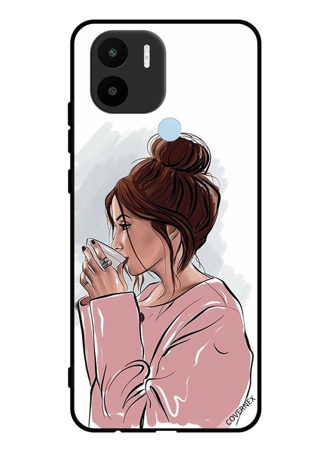 Covernex Protective Case Cover For Xiaomi Redmi A1 Plus Girl Drinking Tea Art - Image 1