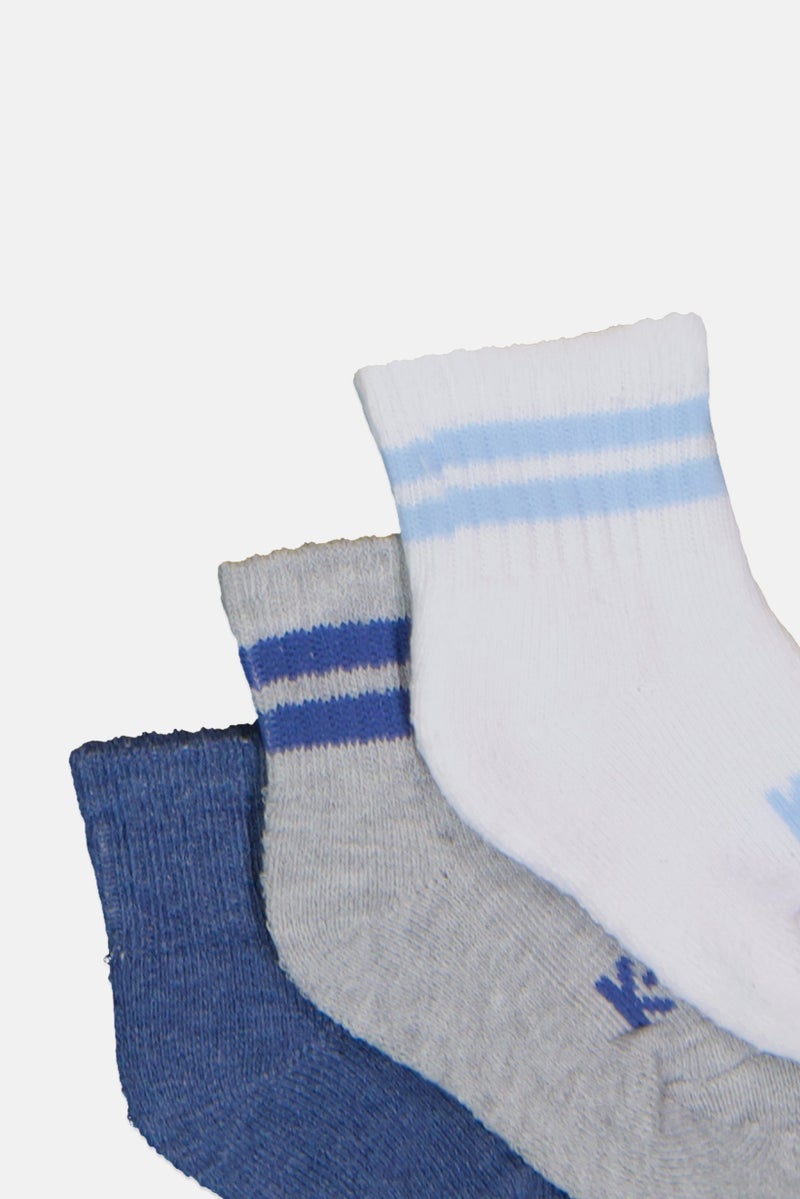 K-SWISS Toddlers Boy 8 Pairs Brand Logo Quater Socks, Multicolor - Image 2