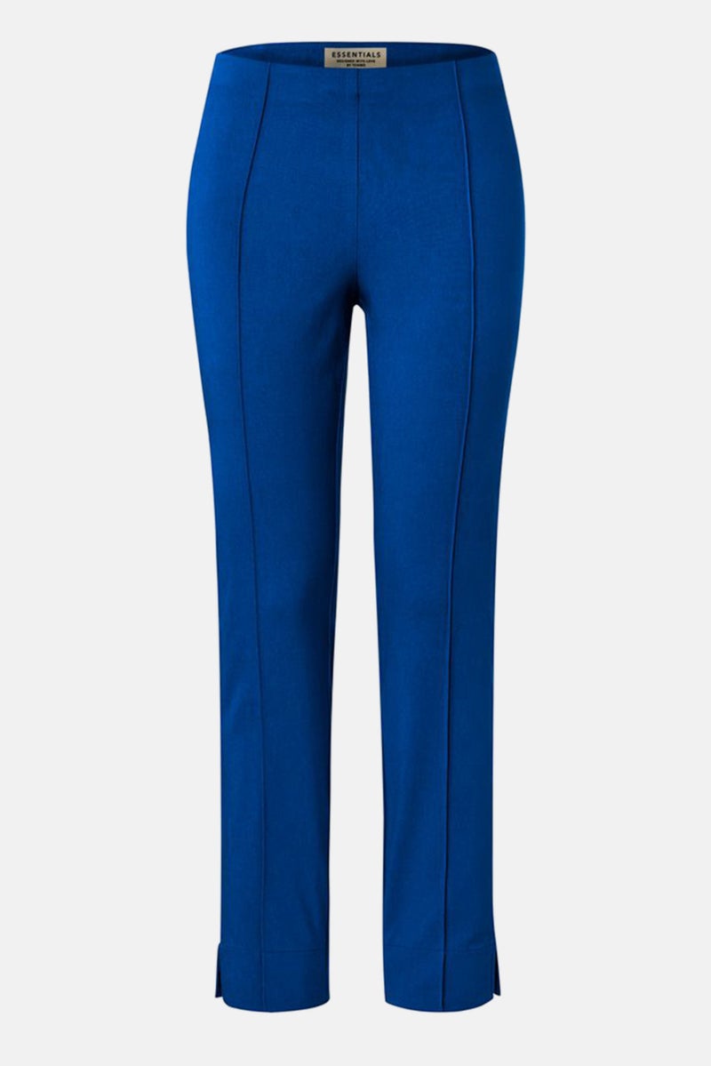 Tchibo Women Slim Fit Solid Stretchable Pant, Blue  - Image 2