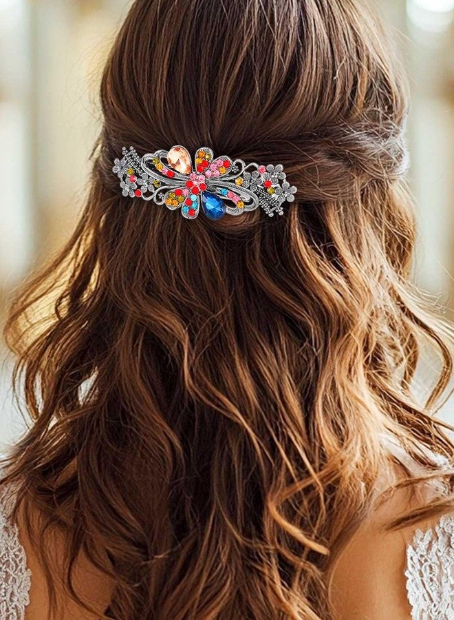 GORAIS Rhinestone French Barrettes Hair Clips Blue Crystal Hair Barrette Accessories for Women (Pack of 2) - Image 5