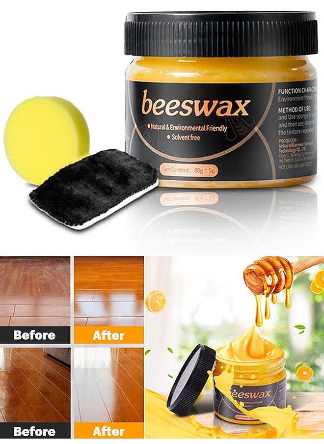 WILLIAM WEIR Natural Beeswax Furniture Polish Wood Seasoning Beewax For Wood Polish And Conditioner Multipurpose Waterproof And Repair Wood Wax Wood Cleaner And Polish Furniture Wax  - Image 1