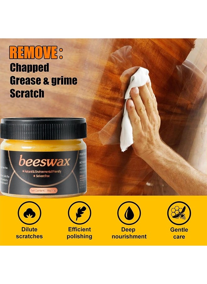 WILLIAM WEIR Natural Beeswax Furniture Polish Wood Seasoning Beewax For Wood Polish And Conditioner Multipurpose Waterproof And Repair Wood Wax Wood Cleaner And Polish Furniture Wax  - Image 3