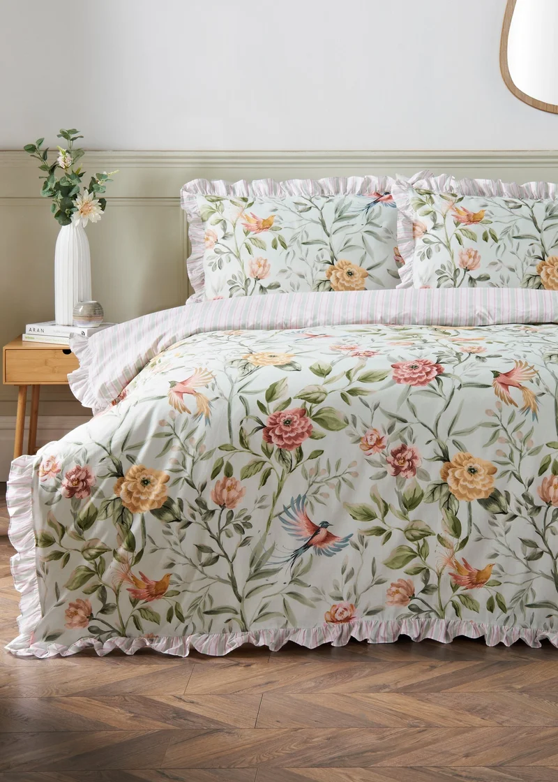 ماتلان Multicolour Bird Floral Duvet Set