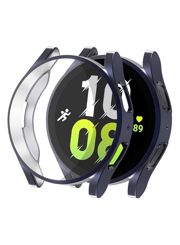 Compatible with Samsung Galaxy Watch 5 Pro 44mm/44mm Screen Protector Case, Soft Coated Protective Cover Scratch Resistant Protection (Gray) - Image 1