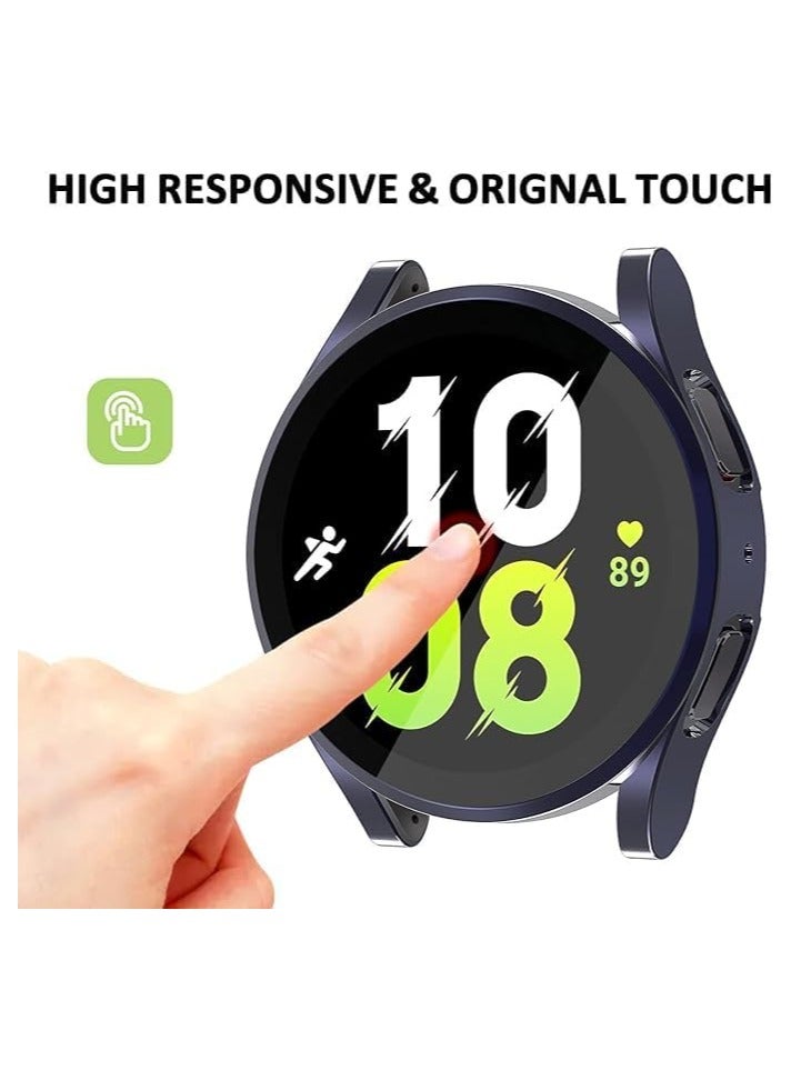 Compatible with Samsung Galaxy Watch 5 Pro 44mm/44mm Screen Protector Case, Soft Coated Protective Cover Scratch Resistant Protection (Gray) - Image 3