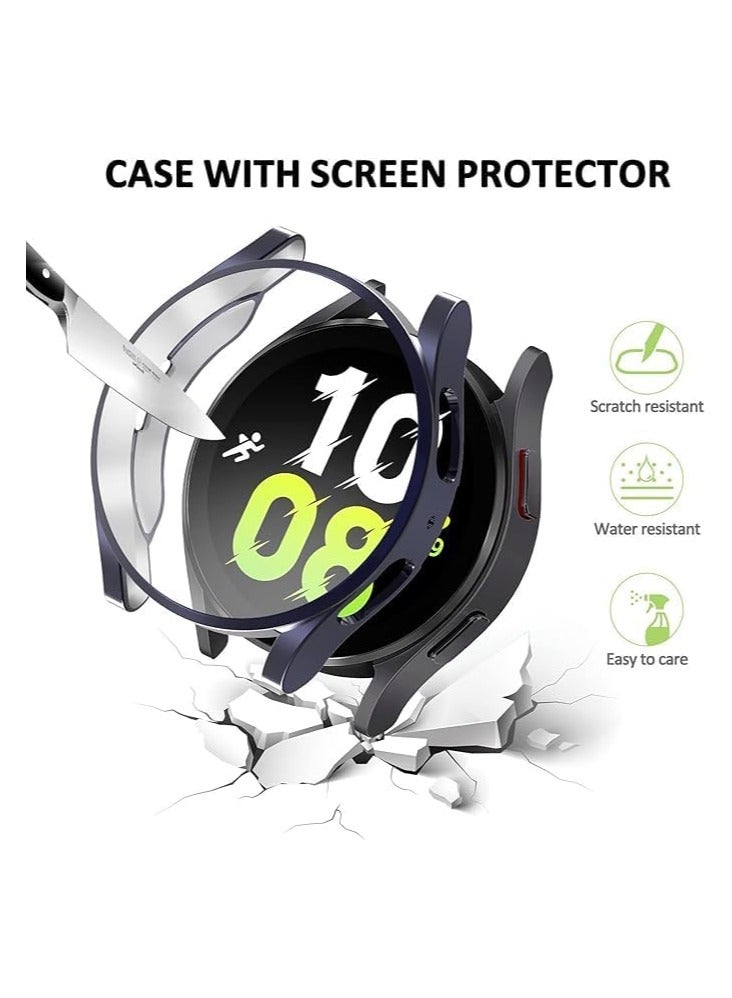 Compatible with Samsung Galaxy Watch 5 Pro 44mm/44mm Screen Protector Case, Soft Coated Protective Cover Scratch Resistant Protection (Gray) - Image 2