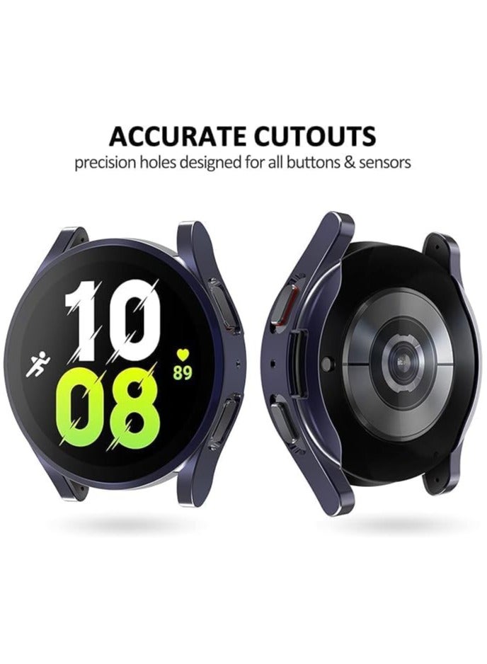 Compatible with Samsung Galaxy Watch 5 Pro 44mm/44mm Screen Protector Case, Soft Coated Protective Cover Scratch Resistant Protection (Gray) - Image 4