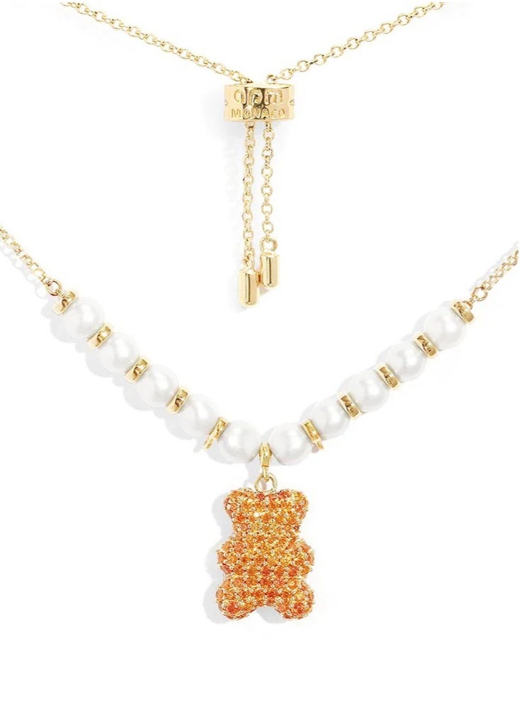 MONACO - APM Monaco Baby Juice Yummy Bear Adjustable Necklace for Women with Pearls YC6987OPL - Image 1