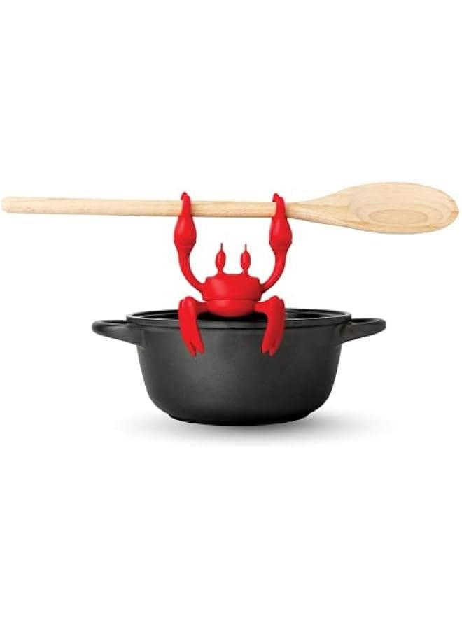 Silicone Crab Spoon Rest - Kitchen Gift, Heat-Resistant Stove Top Organizer - Funny Cooking Utensil Rest - Non-Slip Steam Releaser Holder. - Image 1
