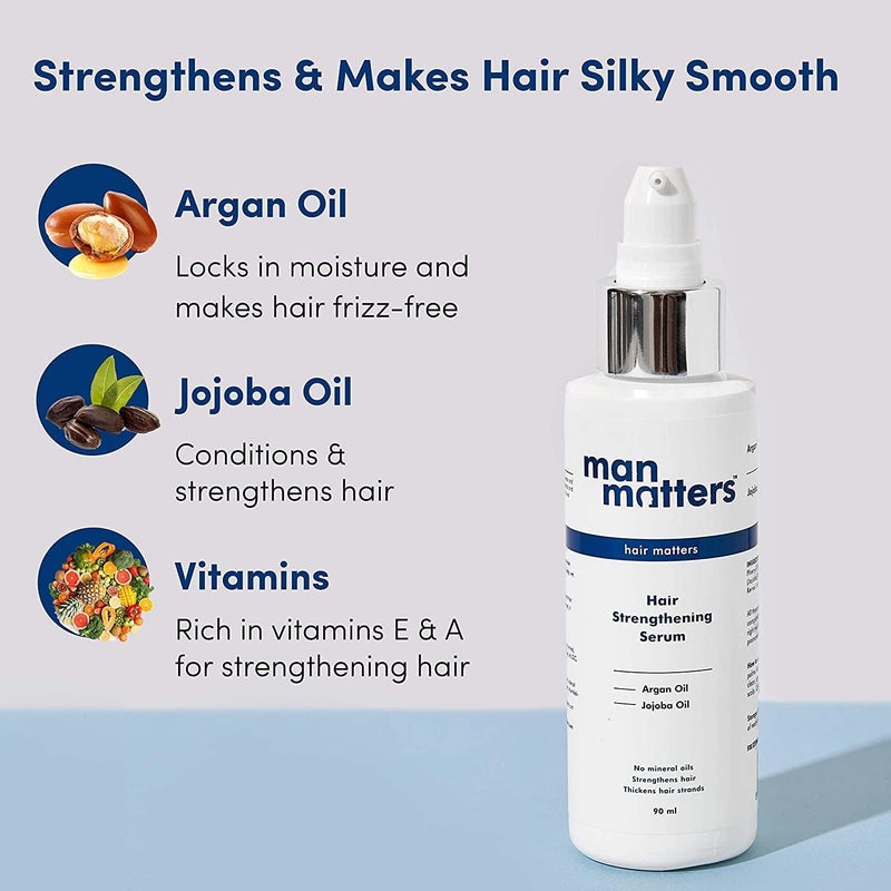 Man Matters Hair Serum for Men With Jojoba and Argan oil | For Silkier, Shinier, Smoother & Frizz Free Hair | Instant Shine & Smoothness | Non Sticky Hair Serum | 90ml - Image 4
