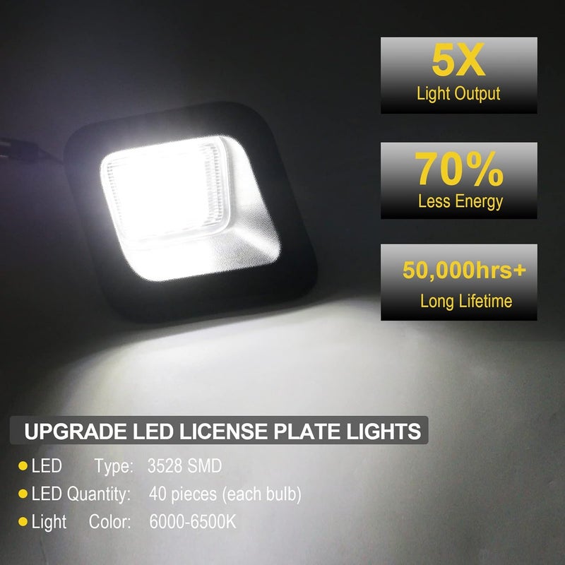 R&F Auto LED License Plate Lights for Ram 1500 2500 3500 (2003-2018) / Ram 1500 Classic (2019-2020) - Image 2