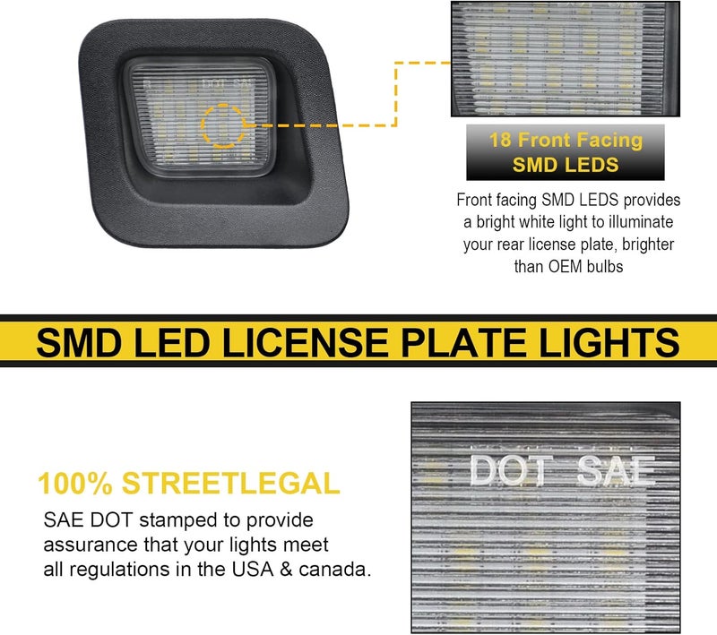 R&F Auto LED License Plate Lights for Ram 1500 2500 3500 (2003-2018) / Ram 1500 Classic (2019-2020) - Image 4