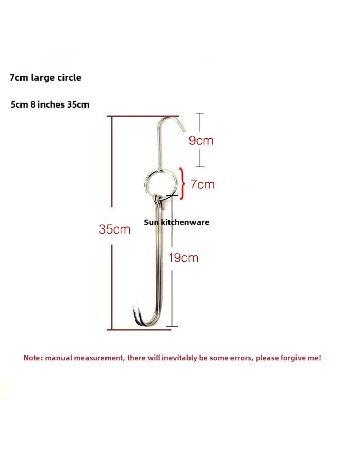 Beijing Duck Hook Stainless Steel Roast Goose Hook Roast Duck Hook Double Hook Roast Meat Hook Roast Fork Air Drying Cabinet Hook-Color:7cm Large Circle 5cm 8-inch Wax Ring (pack Of 10)  - Image 1