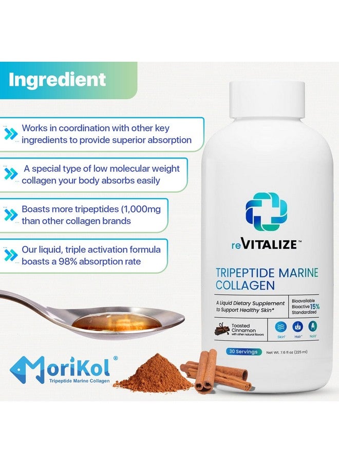 REVITALIZE Advanced Hydrolyzed Marine Collagen Peptides - Anti-Aging and Skin Renewal Tripeptide Supplement for Hair, Skin, and Nails - Helps Maintain Healthy Joints | Cinnamon Flavor - 30 Servings - Image 3