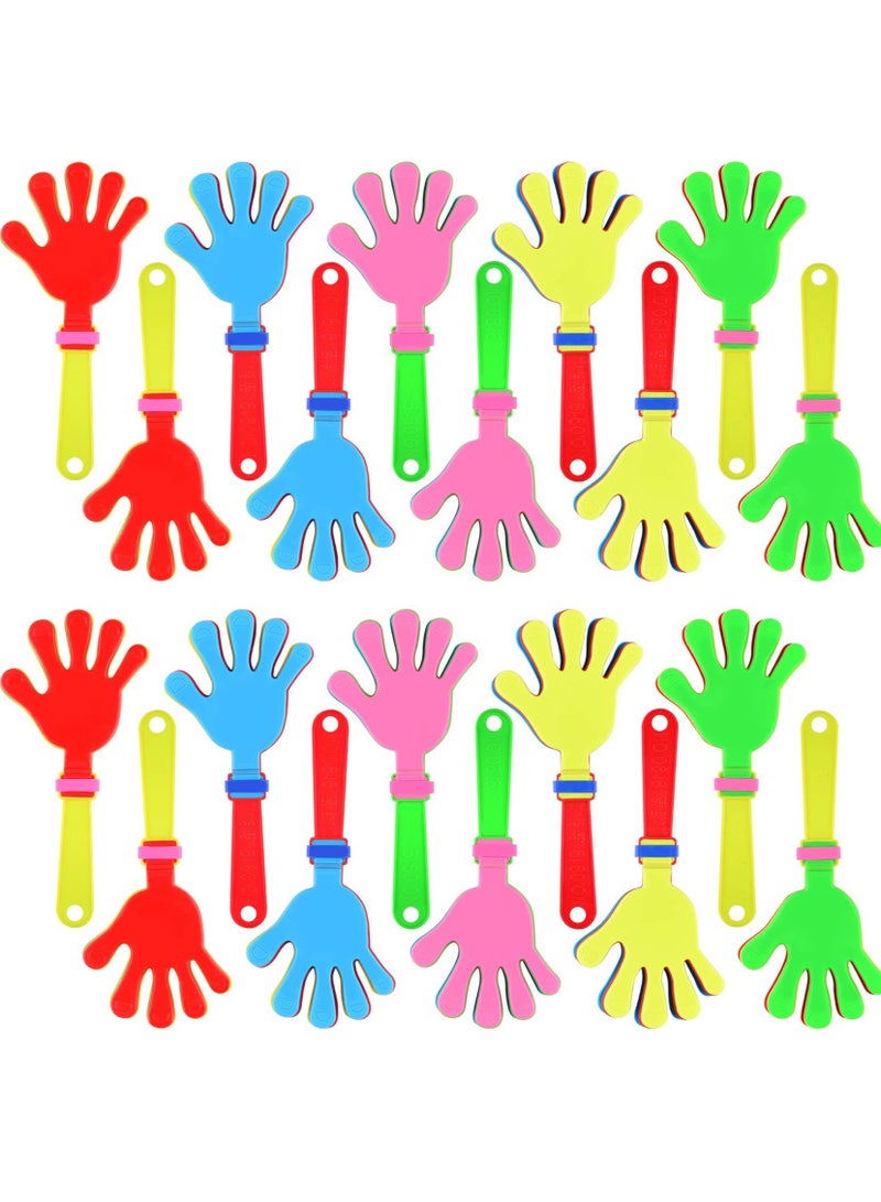 Hand Clappers 20 Pack 7.5 Inch Hand Clappers Plastic Party Clappers Noisemakers Game Accessories for Fiesta Birthday Party Favors and Supplies 5 colors *4 - Image 1