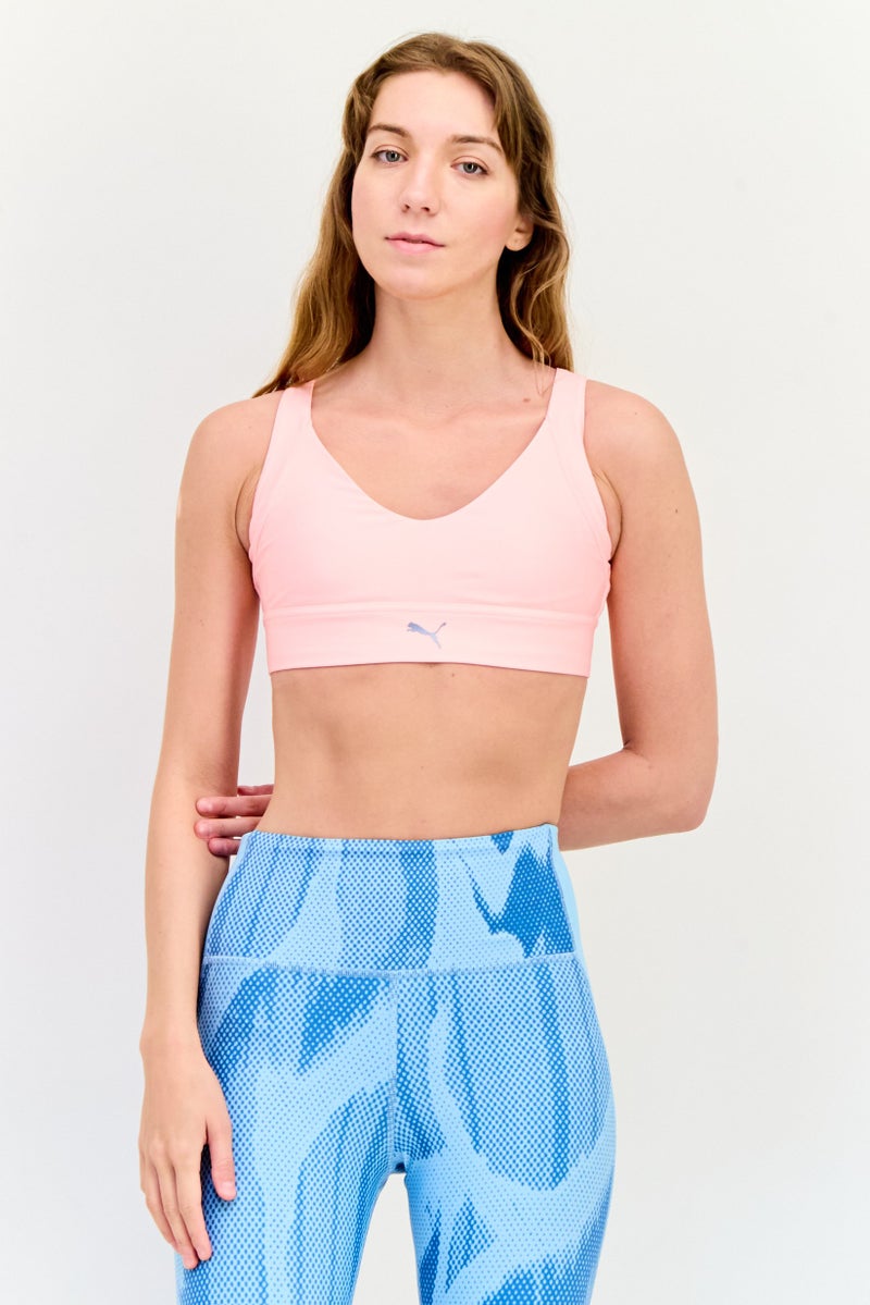 PUMA Women Sportswear Fit Padded Training Sports Bra, Pink - Image 1