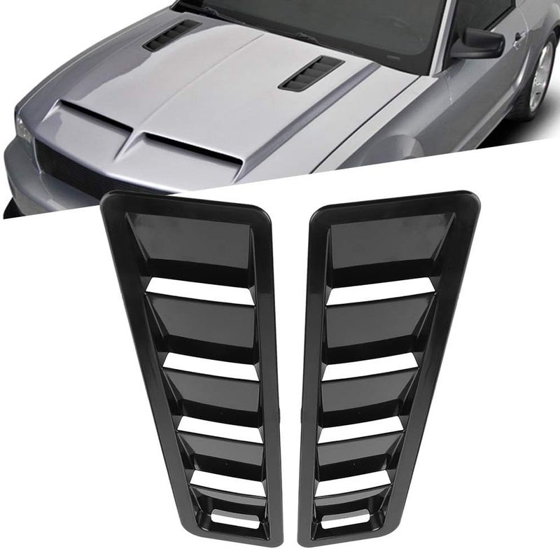 woobles Hood Air Intake Panel Trim Universal, black Bonnet Vent Cover Hood 16.7 inches * 4.5 inches ABS Car Bonnet Louver Cooling Vent Cover Exterior Decoration (2Pcs) - Image 5