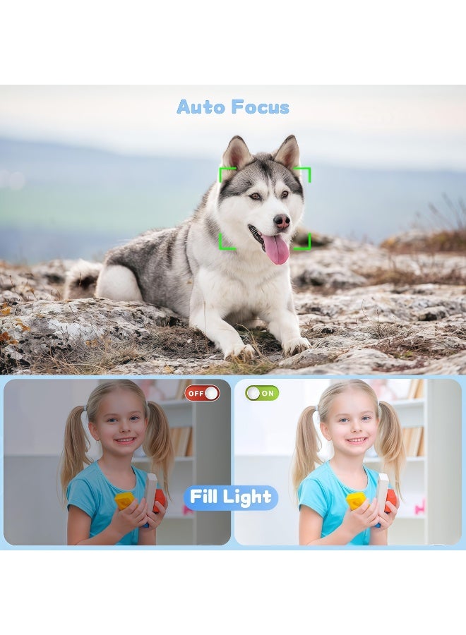 Dual Screen 5K Digital Camera for Vlogging with Fill Light - 80MP, 16X Zoom, WiFi, YouTube/Blogging, Includes 128GB Card & 2 Batteries (X9-Black) - Image 4