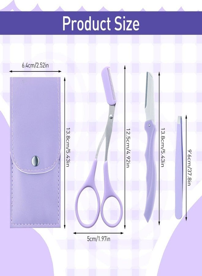 Rexez 3-in-1 Professional Eyebrow Grooming Kit - Eyebrow Razor, Scissor Comb & Tweezer Set for Precise Shaping and Instant Painless Hair Removal at Home or On-the-Go - Image 3