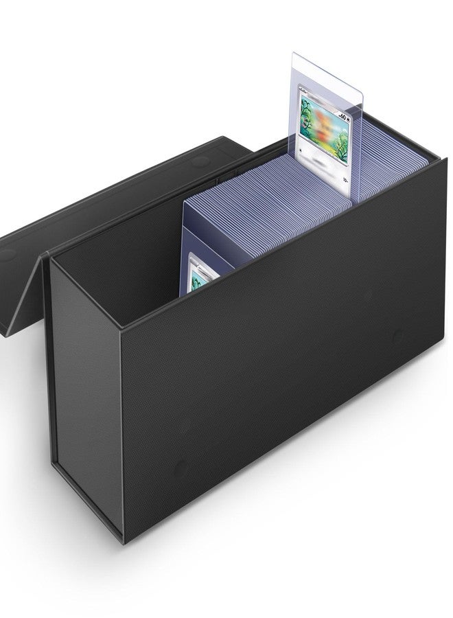 tutata 2 Pack Semi Rigid Card Holder, Magnetic and Semi Rigid Card Storage Box, Black - Image 1