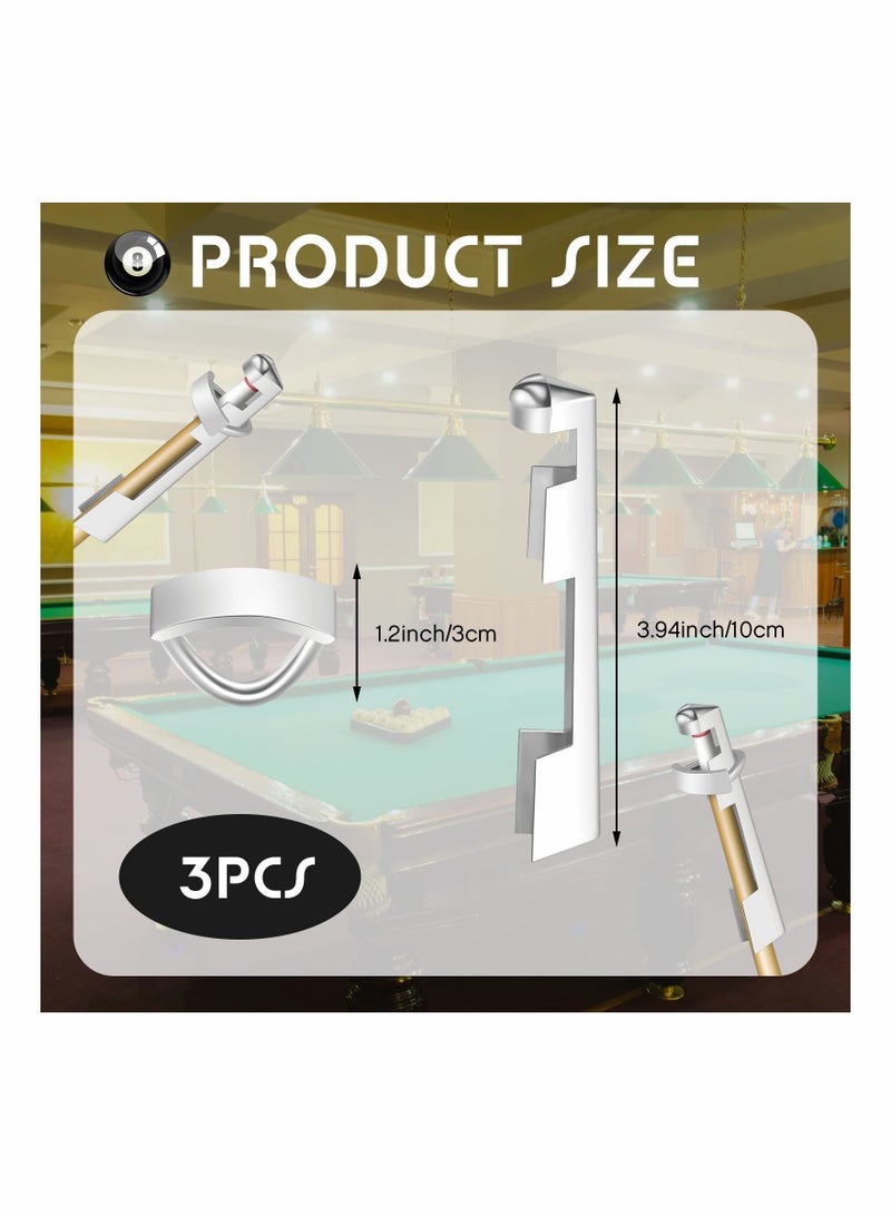 Billiard Cue Clamp 3 Pieces Pool Cue Tip Clamp Stainless Steel Cue Stick Tip Repair Kit for Billiard Table Cue Tips Accessories - Image 3