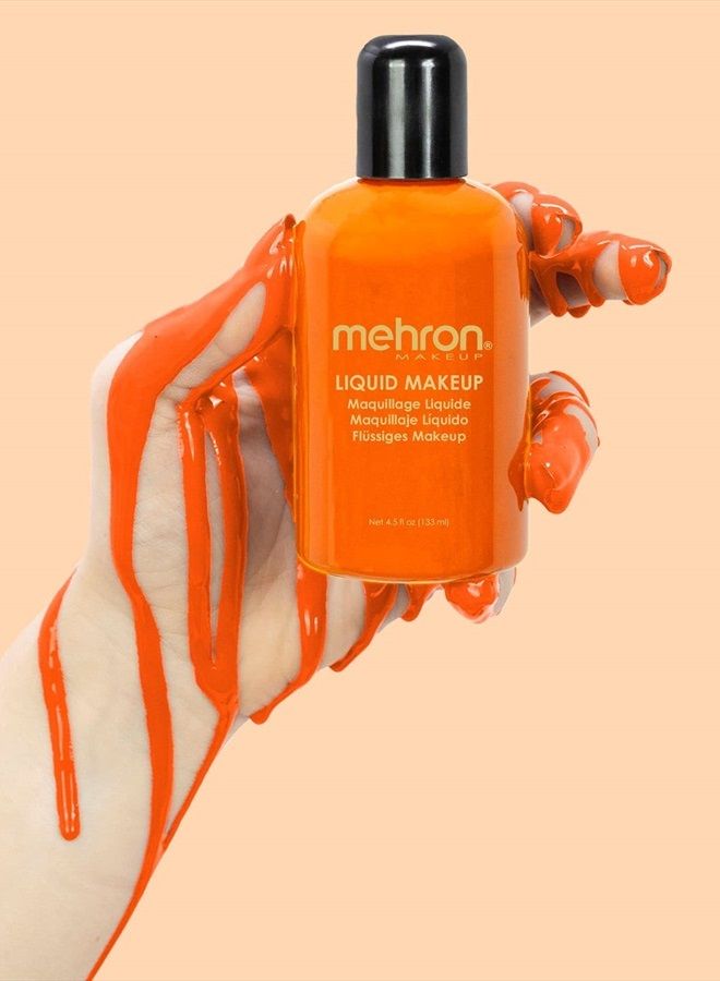 mehron Makeup Liquid Makeup | Face Paint and Body Paint 4.5 oz (133 ml) (Glow Orange) - Image 2