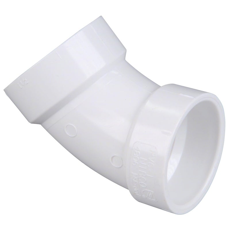 NIBCO C4806 2 HXH 45 ELBOW PVC White, 2 Inch - Image 2