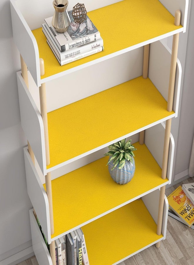 Decotalk Velvet Wallpaper Yellow Velvet Wallpaper Peel and Stick Felt Fabric Wallpaper Yellow Textured Wallpaper 15.7x120 Inch Felt Velvet Wallpaper for Drawer Liner Jewelry Box Yellow Contact Paper - Image 4