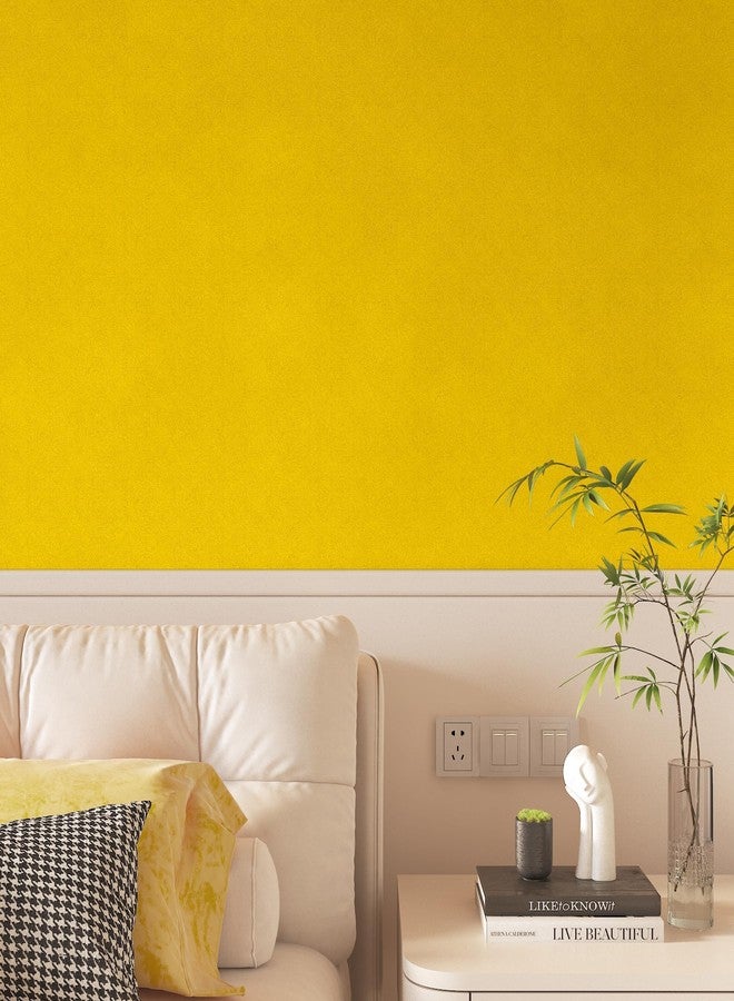 Decotalk Velvet Wallpaper Yellow Velvet Wallpaper Peel and Stick Felt Fabric Wallpaper Yellow Textured Wallpaper 15.7x120 Inch Felt Velvet Wallpaper for Drawer Liner Jewelry Box Yellow Contact Paper - Image 5