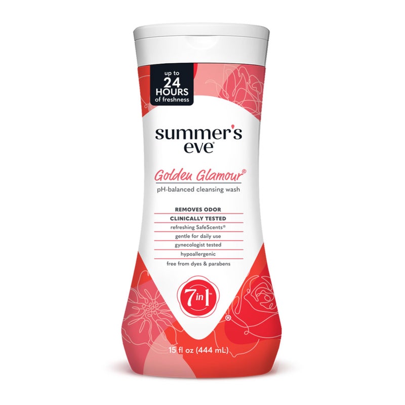 Summer's Eve Golden Glamour All-Over Daily Feminine Wash, pH-Balanced Body Wash for Women, Removes Vaginal Odor and Refreshes, 15 Fl Oz - Image 1
